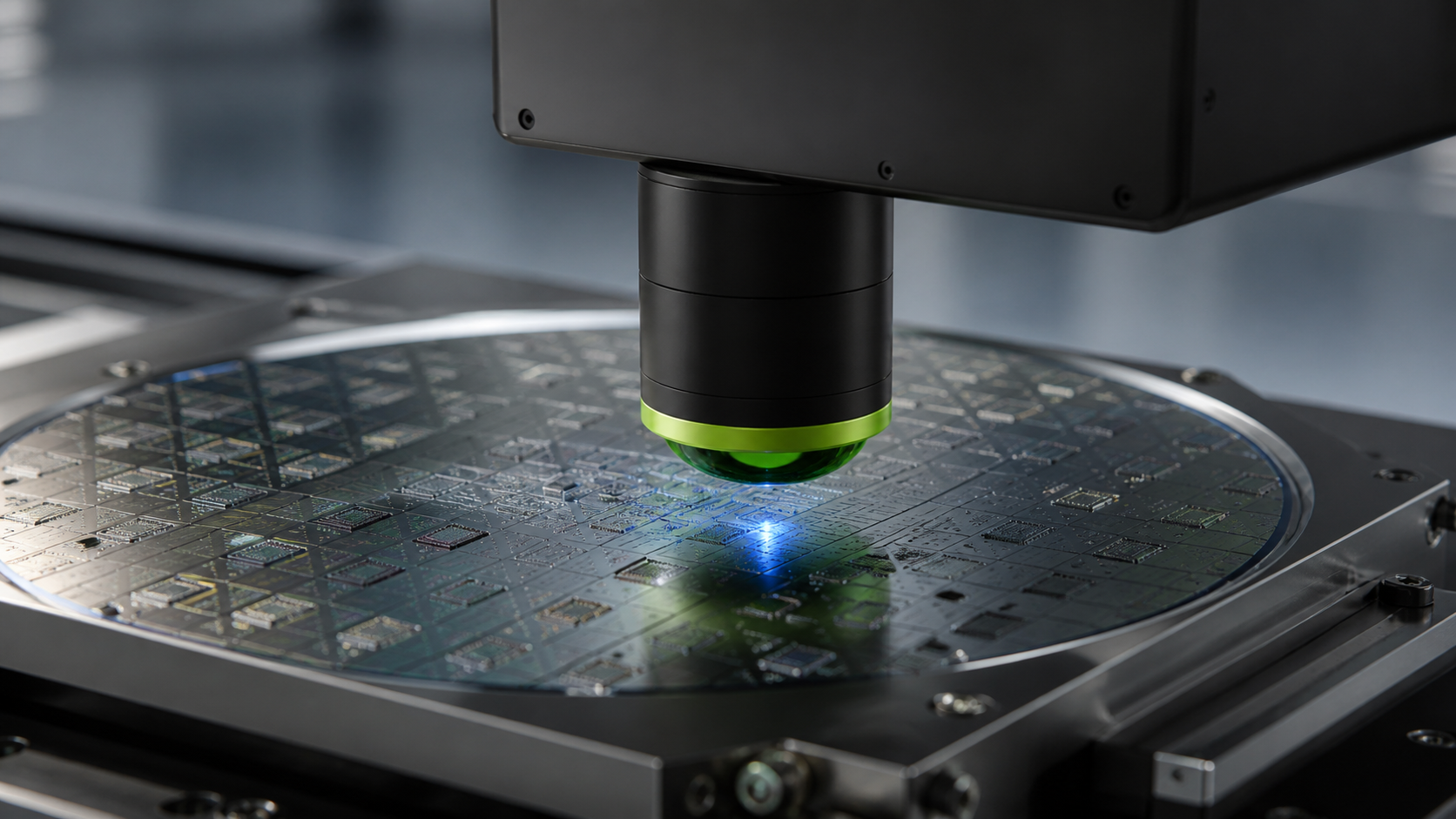 Medição da altura de microestruturas na superfície de wafers