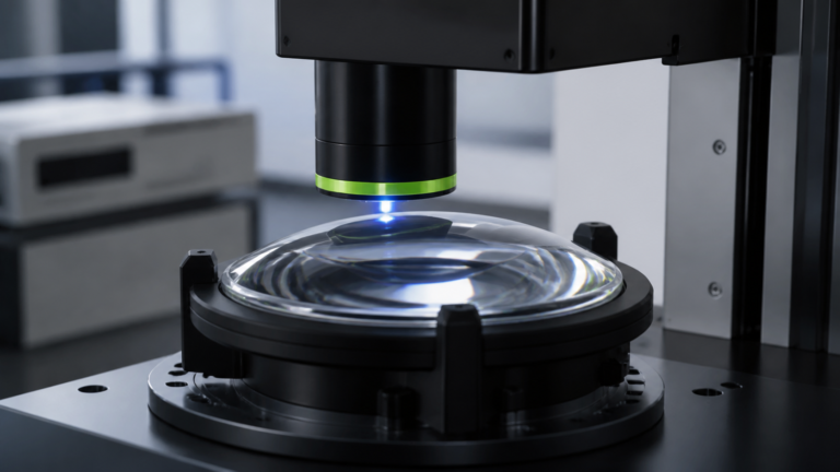 Medição do contorno e da topografia de lentes asféricas