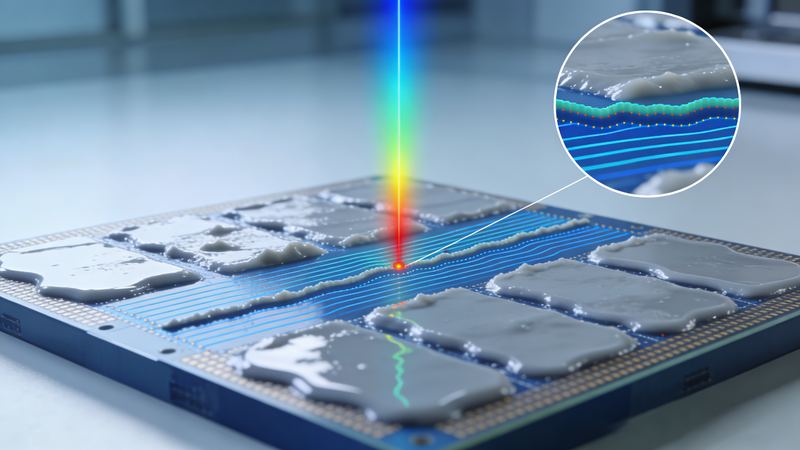 Prüfung der Dicke der ausgehärteten Klebstoffschicht nach dem Auftragen, Titelbild des Anwendungsbeispiels von Liyi Technology