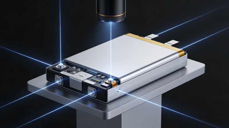 Prüfung der Passgenauigkeit zwischen dem Gehäuse einer Lithium‑Batterie und deren internen Verbindungen – Titelbild des Anwendungsbeispiels von Liyi Technology