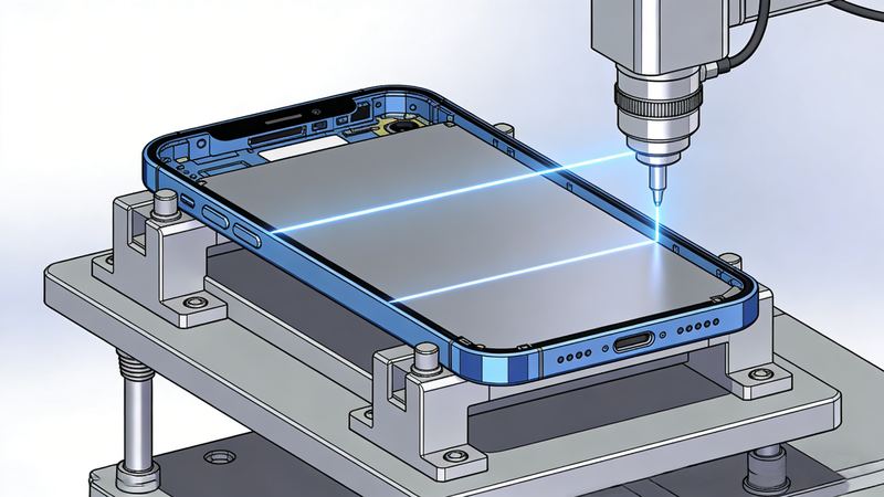 Gesamtebenheitsprüfung des Mittelrahmens eines Mobiltelefons – Titelbild des Anwendungsbeispiels von Liyi Technology