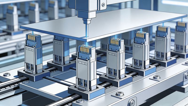 Image de couverture d’un cas d’application de Liiyi Technology : contrôle de l’uniformité de la hauteur globale des modules optiques après assemblage