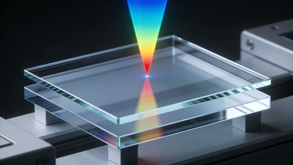 Optische Prüfung der Dicke und Ebenheit von Glas